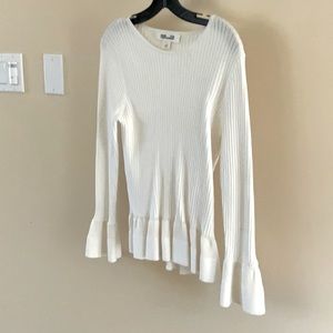 DVF peplum cream sweater top